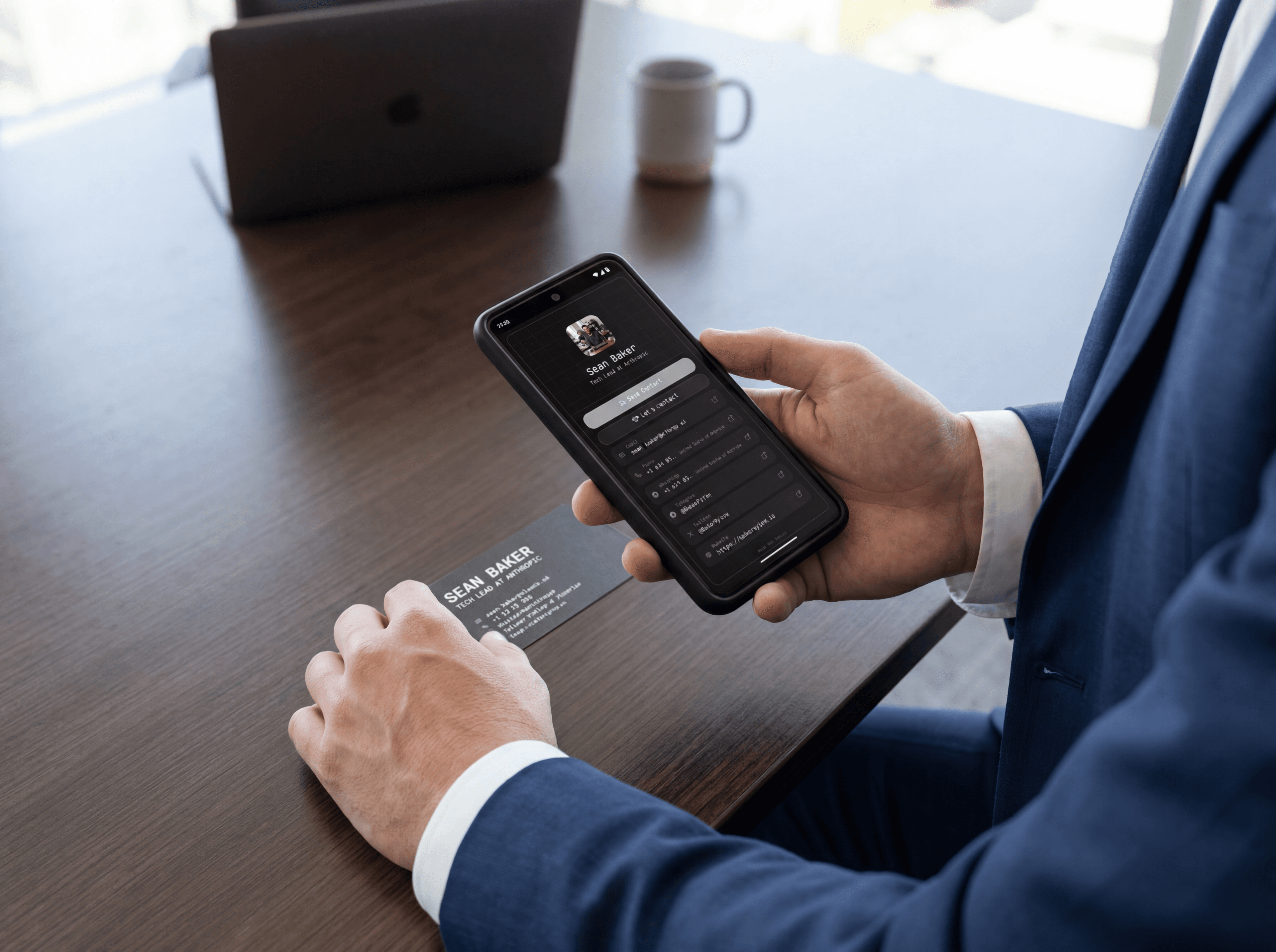 AI Scanner scanning a business card